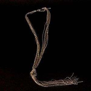 Mixed Metals Tassel Necklace